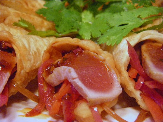 Our Asian Ahi Cone. Sweet yet spicy. One of our most popular hors d'oeuvres.